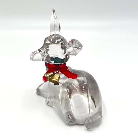 Fenton Vintage Deer Fawn Clear Art Glass Collectible Figurine Paperweight Decor - Picture 2 of 9